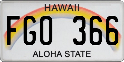 HI license plate FGO366