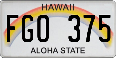 HI license plate FGO375