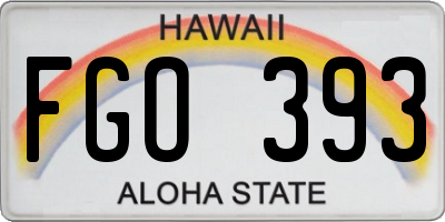 HI license plate FGO393