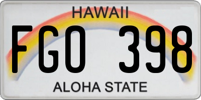 HI license plate FGO398