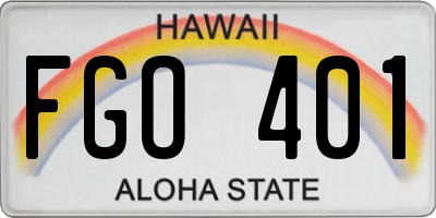 HI license plate FGO401