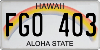 HI license plate FGO403