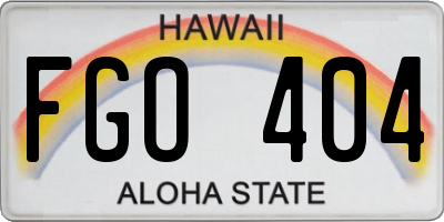 HI license plate FGO404