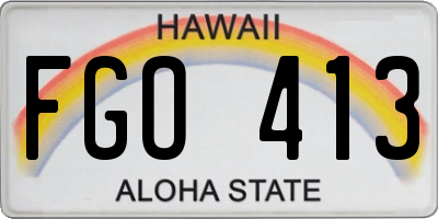HI license plate FGO413