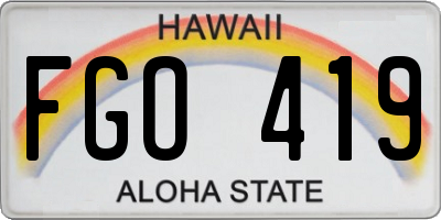 HI license plate FGO419