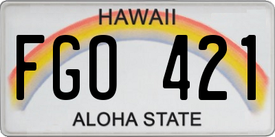 HI license plate FGO421