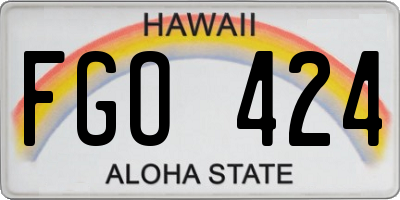 HI license plate FGO424