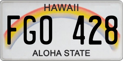 HI license plate FGO428