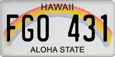 HI license plate FGO431