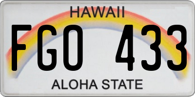 HI license plate FGO433