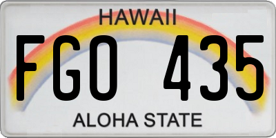 HI license plate FGO435