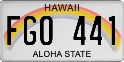 HI license plate FGO441