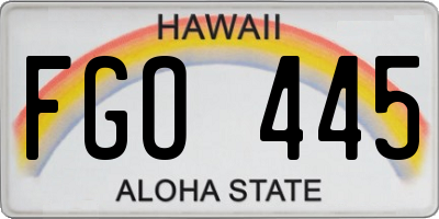 HI license plate FGO445