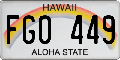 HI license plate FGO449