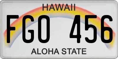 HI license plate FGO456