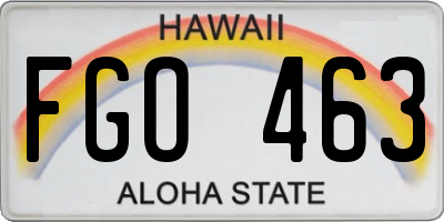 HI license plate FGO463