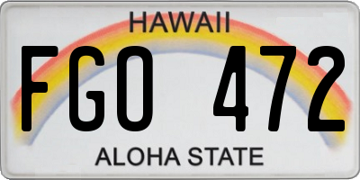 HI license plate FGO472