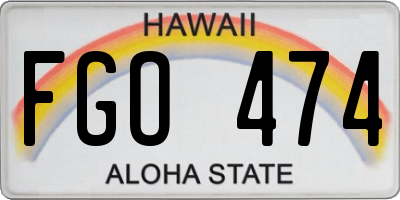 HI license plate FGO474