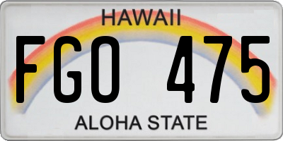 HI license plate FGO475