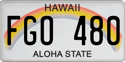 HI license plate FGO480