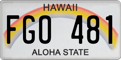 HI license plate FGO481