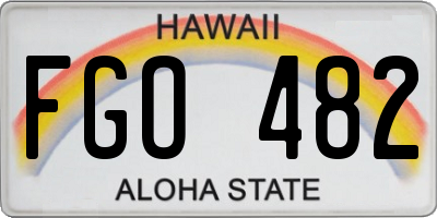 HI license plate FGO482