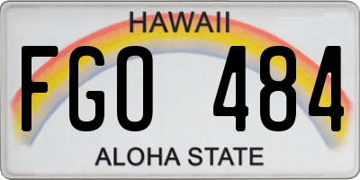 HI license plate FGO484