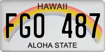 HI license plate FGO487