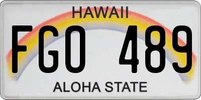 HI license plate FGO489