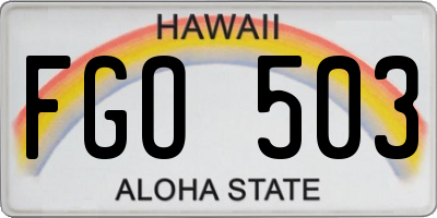HI license plate FGO503