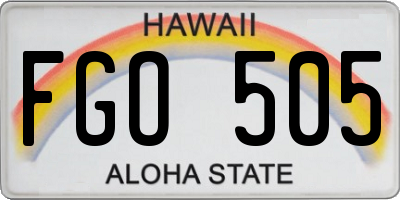 HI license plate FGO505