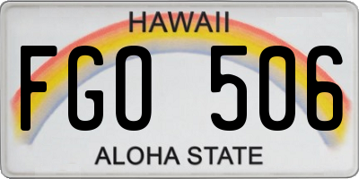 HI license plate FGO506