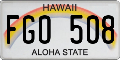 HI license plate FGO508