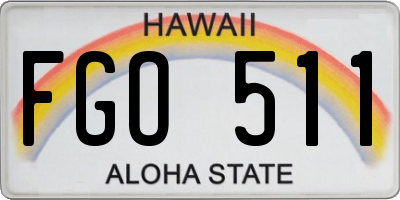 HI license plate FGO511