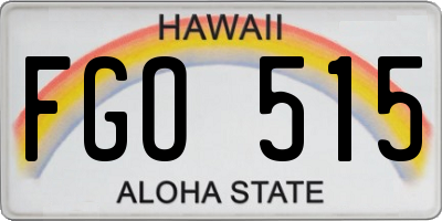 HI license plate FGO515