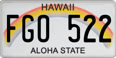 HI license plate FGO522