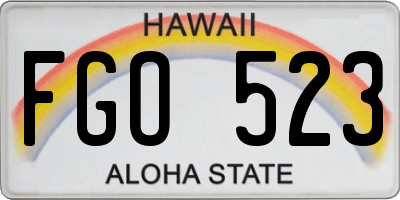 HI license plate FGO523