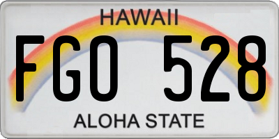 HI license plate FGO528