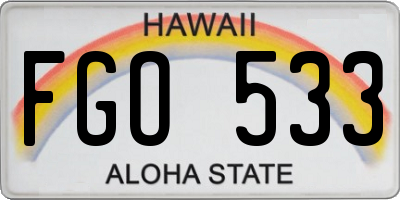 HI license plate FGO533