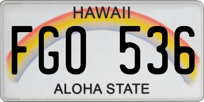 HI license plate FGO536
