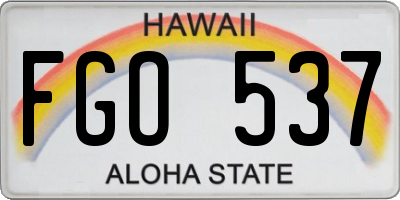 HI license plate FGO537