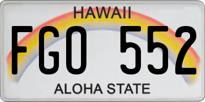HI license plate FGO552