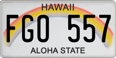 HI license plate FGO557
