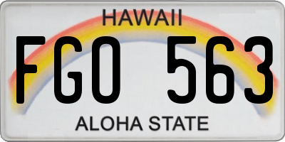 HI license plate FGO563