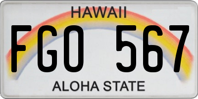 HI license plate FGO567