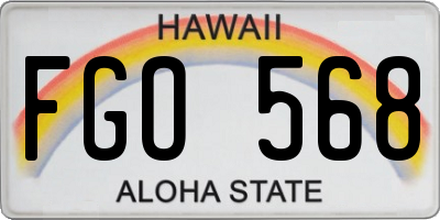 HI license plate FGO568