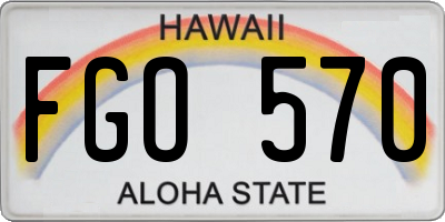 HI license plate FGO570
