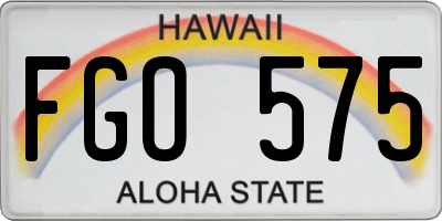 HI license plate FGO575
