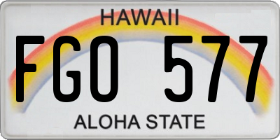 HI license plate FGO577