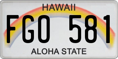HI license plate FGO581
